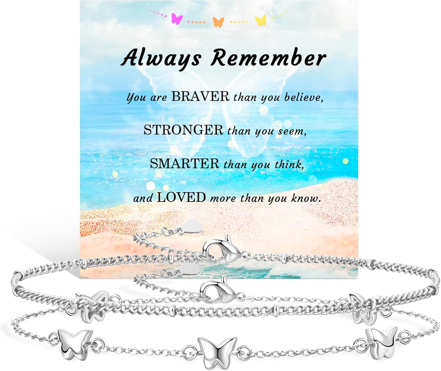 Anklets for Women 18K Gold Silver Plated Ankle Bracelets Waterproof Beaded Chain Dainty Layered Summer Beach Foot Jewelry Adjustable 2Pcs