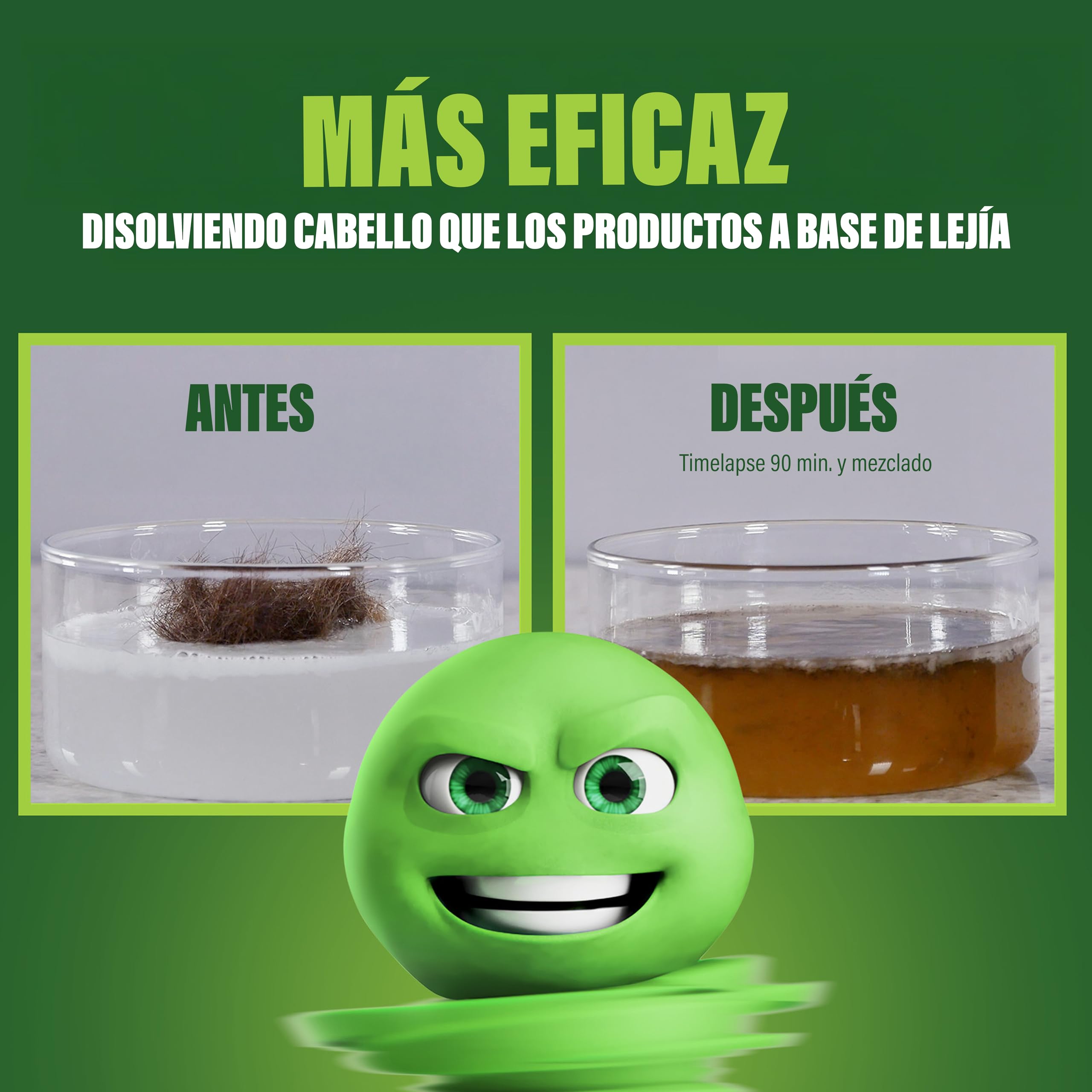 Green Gobbler - Desatascador de Tuberías - Disuelve Pelo y Materiales Orgánicos en Inodoros, Lavabos y Desagües - 3.8 L