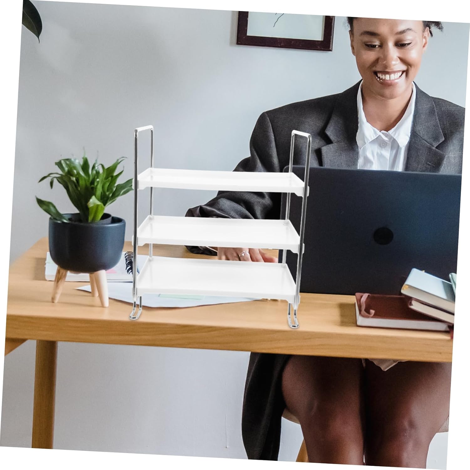 Alipis Multi-Layer Desktop Storage Rack for Office Supplies and Organizer for Folders Stylish Home and Study Space-Saving File Holder