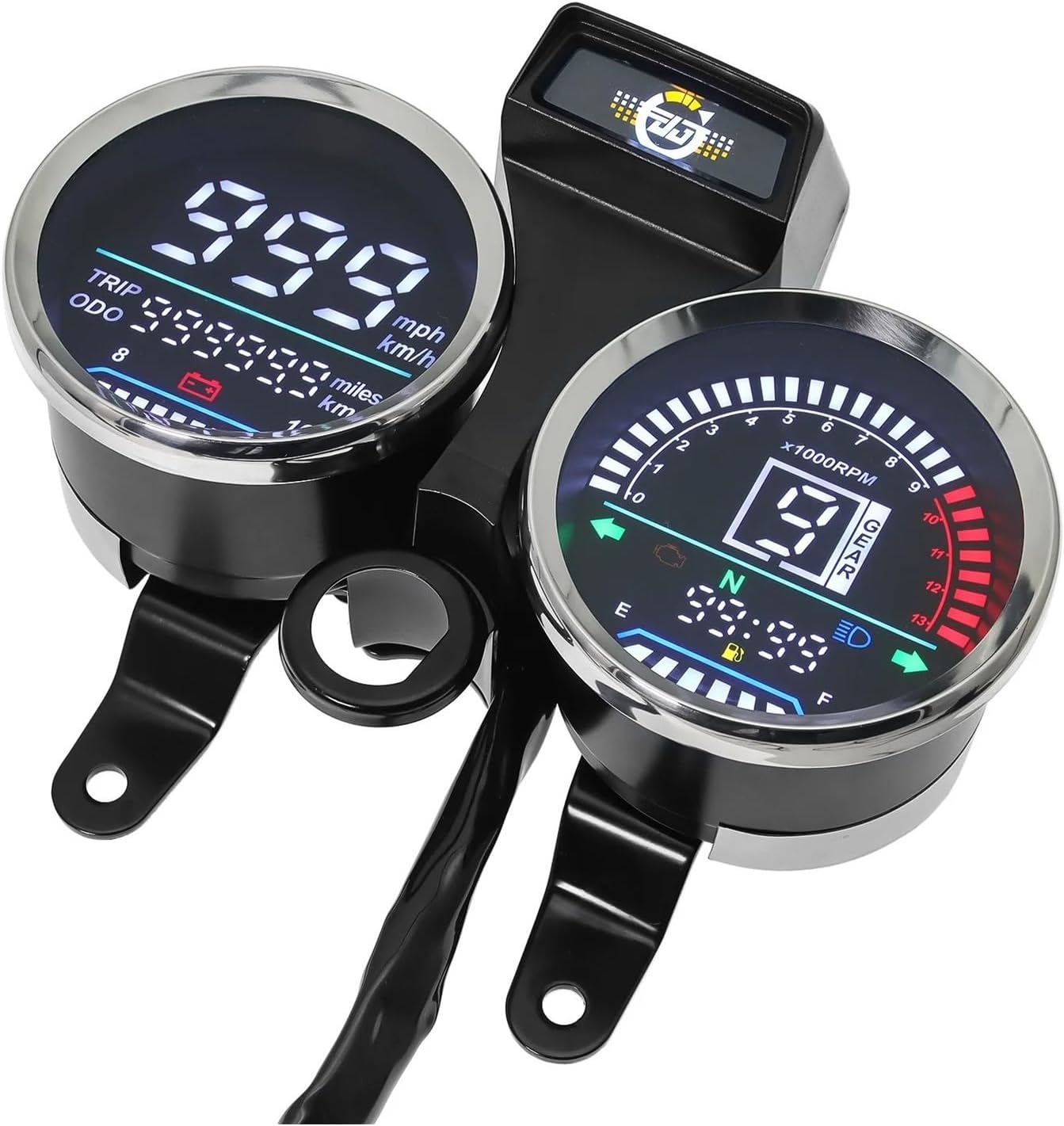 Motorcycle Speedometer Gauge Digital Moto Tachometer Digital Panel for GN 125 Motorcycle Dashboard Odometer RPM Gauge Motorcycle Accessories 8-16V