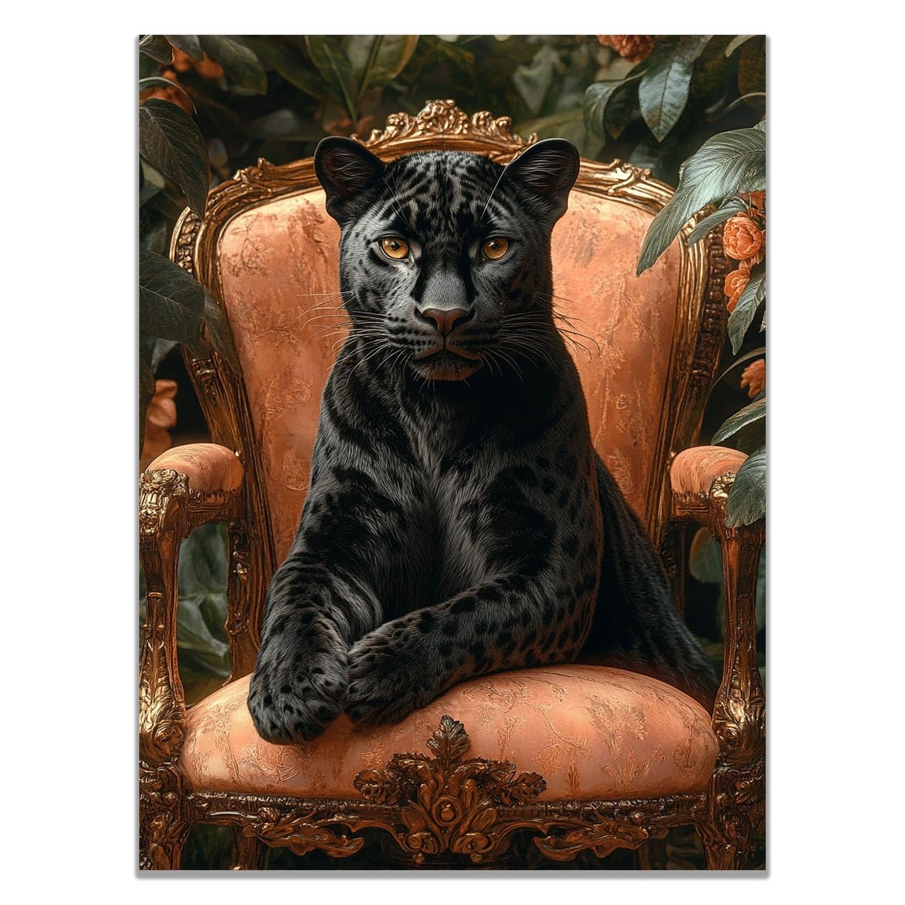 TODOAA Animal Wall Art Decor Black Sofa Leopard for Living Room Bedroom Bathroom- farmhouse Home Walls Decoration - Abstract Nature Canvas Prints Artwork(Black 14)-60x90cm Unframed — image 1