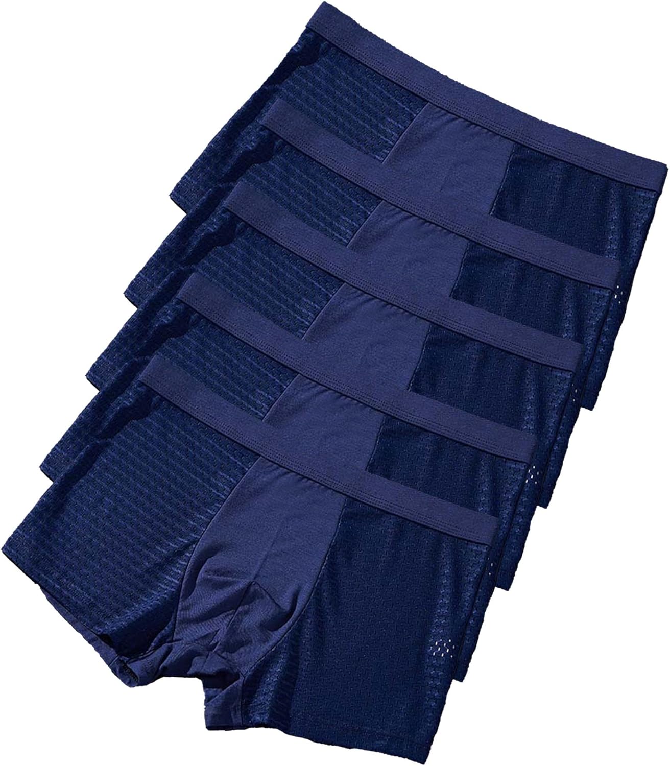 Men'S Mesh Underwear Breathable Ice Silk Athletic Sports Boxer Briefs See-Through Comfortable Sheer Underpants