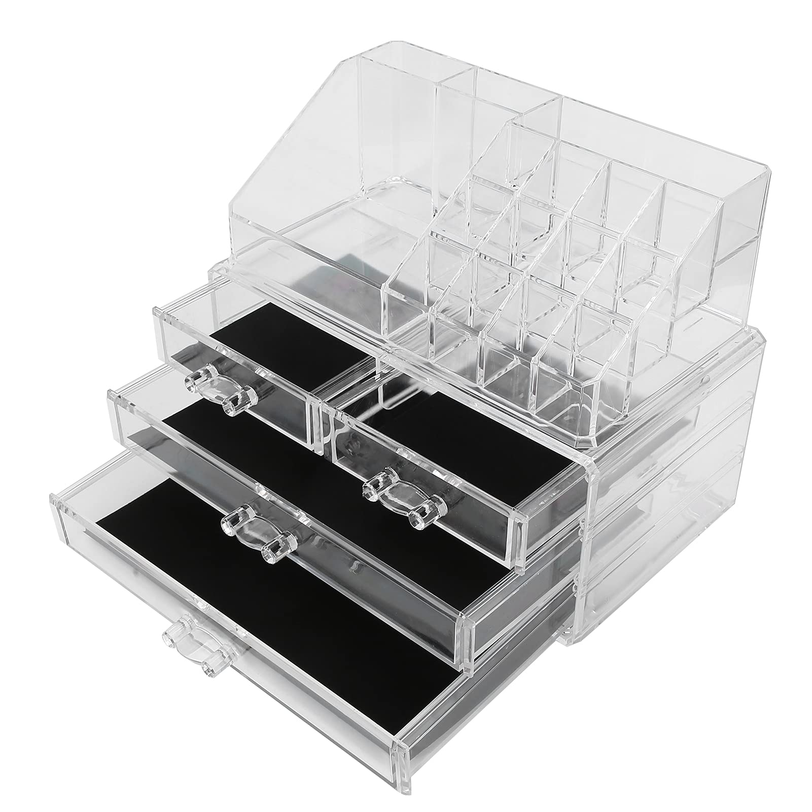 Organisateur de Maquillage, présentoir de Stockage de cosmétiques, Porte-épingle à Cheveux de Bijoux, boîte PC avec 3 tiroirs