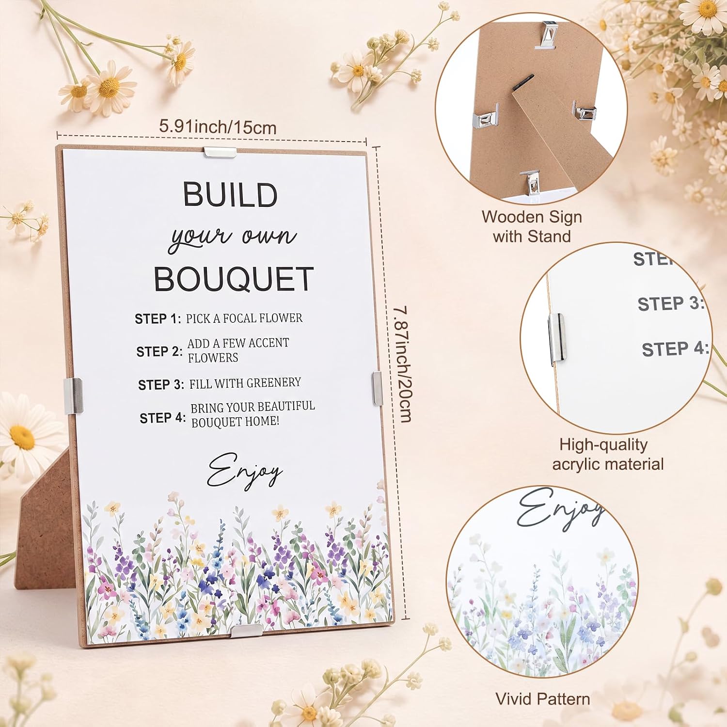 Tinlade 73 Pcs Flower Bar Kit Include Kraft Flower Bouquet Wrapping Bags image 3