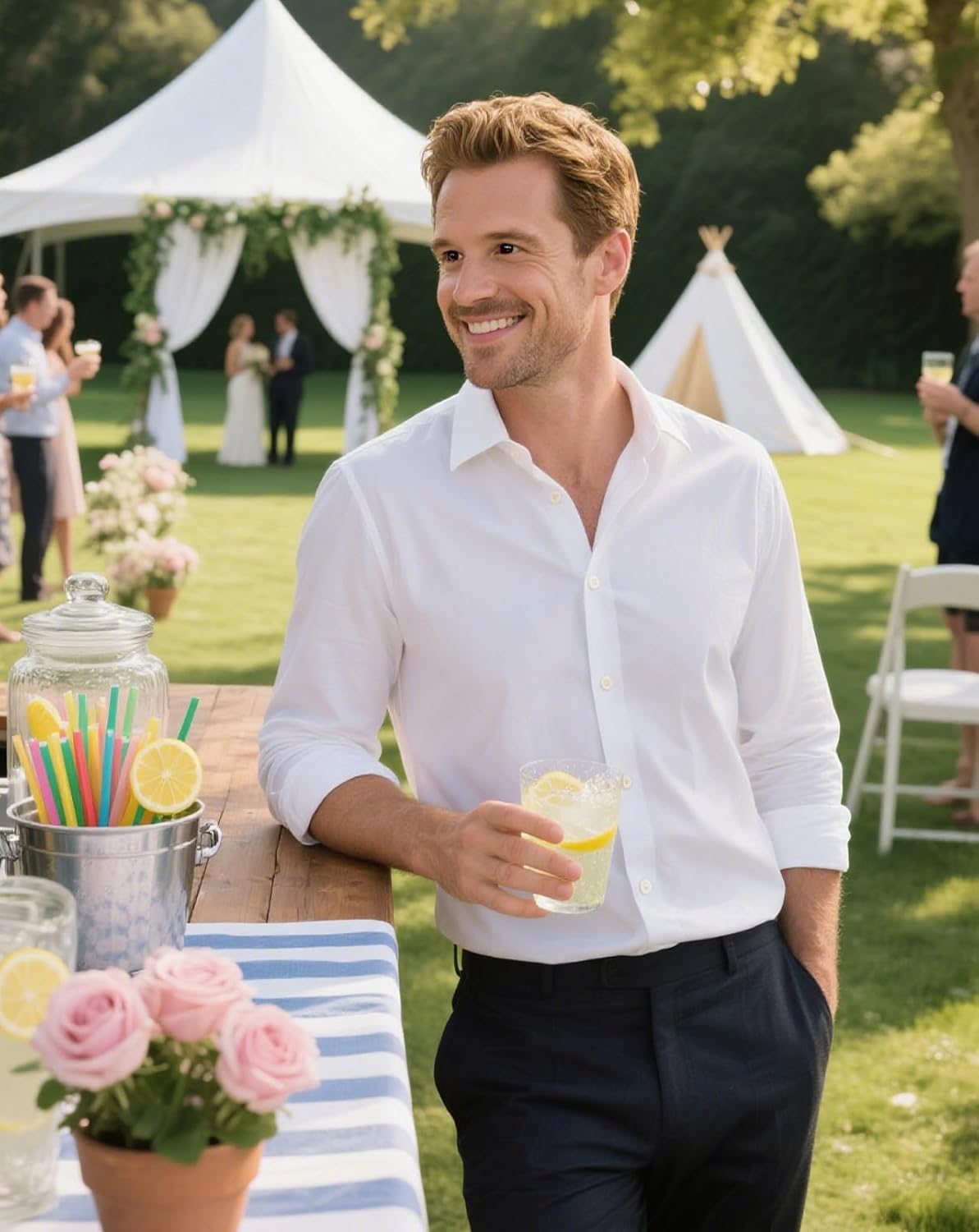 BUXKR Men's Wrinkle Free Slim Fit Dress Shirts Formal Long Sleeve Button Down for Wedding Business - Image 4