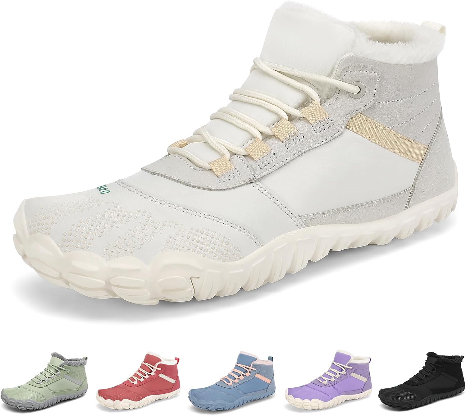 SAGUARO Botines Barefoot Mujer Invierno Cálidos con Puntera Ancha y Suela Zero Drop, Gr.36-42