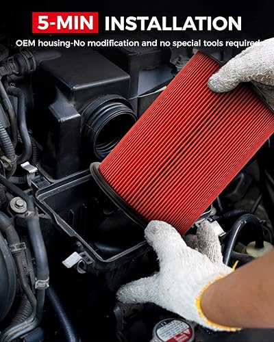 Miniatura 22 de KAX Filtro de aire de motor premium, GAF041 (CA9401) Reemplazo para filtro de motor Ram 1500 2500 3500, vida útil 200% más larga