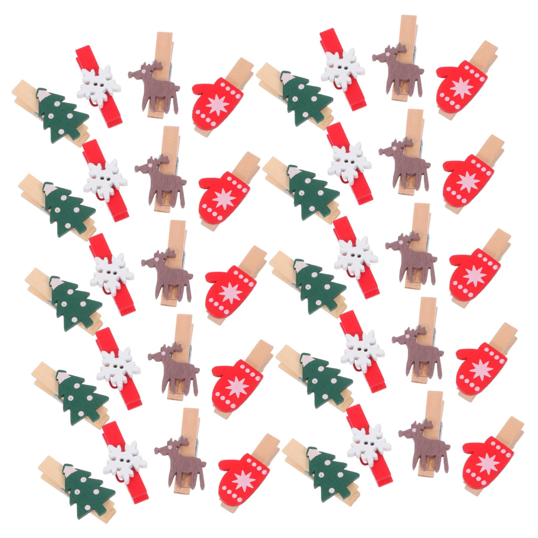 PRETYZOOM 300 Stck. Weihnachtsclip aus Holz Kleine Wäscheklammern zum Aufhängen von Fotos - Hängenden Clips für Party Fotoklammern selber Machen Weihnachtsclips Kleidernadel