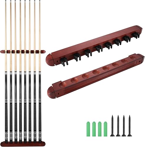 Miniatura 8 de Soporte de palo de piscinasoporte de taco de piscina cantidad de pared con soporte 6 palos de piscina (negro)