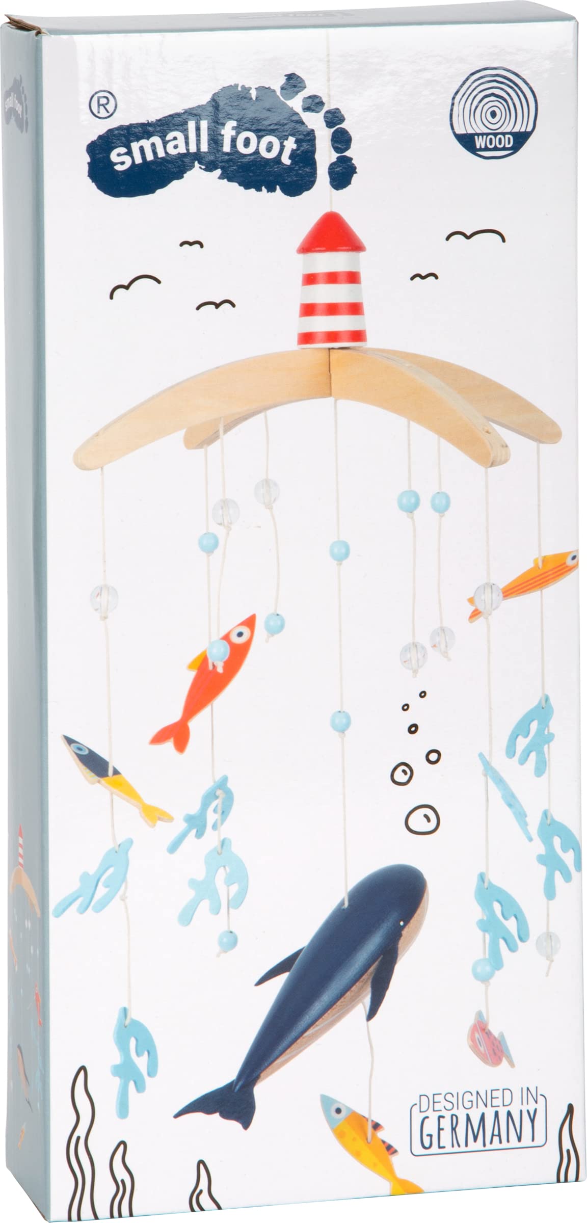 Small Foot Móvil Gran Océano, de Madera, móvil 3D de Aspecto marítimo, Ideal para niños pequeños y bebés, 12290
