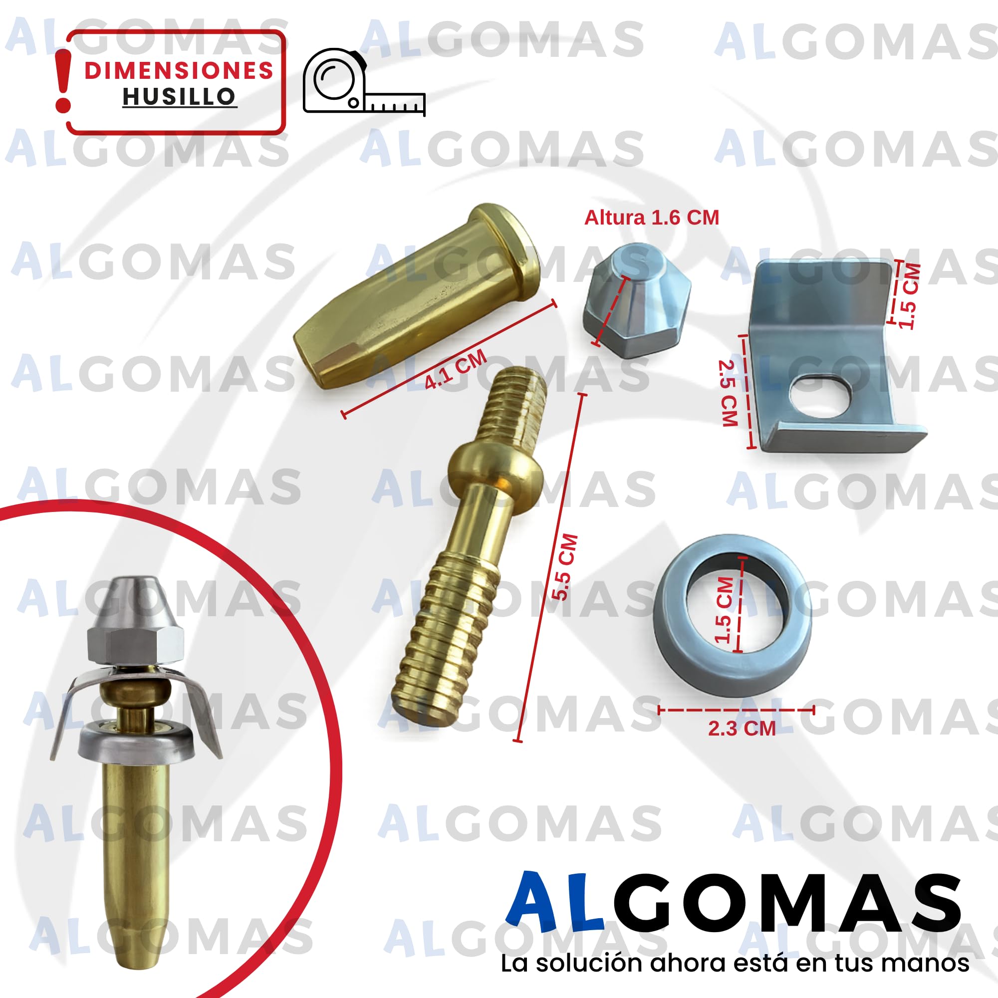 ALGOMAS® Pack Pomo Olla a Presión con Husillo Completo - Repuesto Universal Compatible con Magefesa Convencional | Kit Fijación Tapa | Instalación Fácil y Ajuste Seguro | Recambio Resistente Cocina · imagen 3