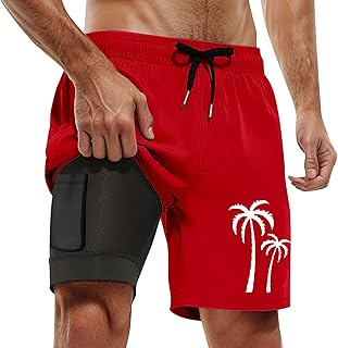 BañAdor Boxer Hombre Natacion - Pantalones De Playa Deportivos con Estampado De Cocoteros Informales De Verano Y Talla Grande para Hombre Color Azul