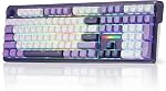 Redragon K745 PRO Wireless Gasket RGB Gaming Keyboard, 108 Keys Mechanical Keyboard w/Extra 4 Hotkeys, Hot-Swap Socket, 5-Layer Noise Dampening, See-Through Round PBT Keycaps, Mint Mambo Switch