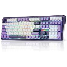 Redragon K745 PRO Wireless Gasket RGB Gaming Keyboard, 108 Keys Mechanical Keyboard w/Extra 4 Hotkeys, Hot-Swap Socket, 5-Layer Noise Dampening, See-Through Round PBT Keycaps, Mint Mambo Switch