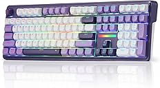 Redragon K745 PRO Wireless Gasket RGB Gaming Keyboard, 108 Keys Mechanical Keyboard w/Extra 4 Hotkeys, Hot-Swap Socket, 5-Layer Noise Dampening, See-Through Round PBT Keycaps, Mint Mambo Switch