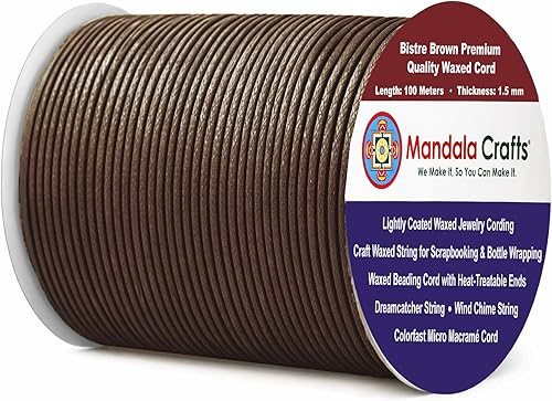 Miniatura 212 de Cuerda Mandala Crafts 0.03 pulgadas 109 yardas para hacer joyería, artesanía, macramé, cuerda de algodón encerado