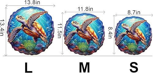 Miniatura 7 de Rompecabezas de madera para adultos, rompecabezas de madera tamaño L, rompecabezas de animales para adultos, rompecabezas de madera de tortugas