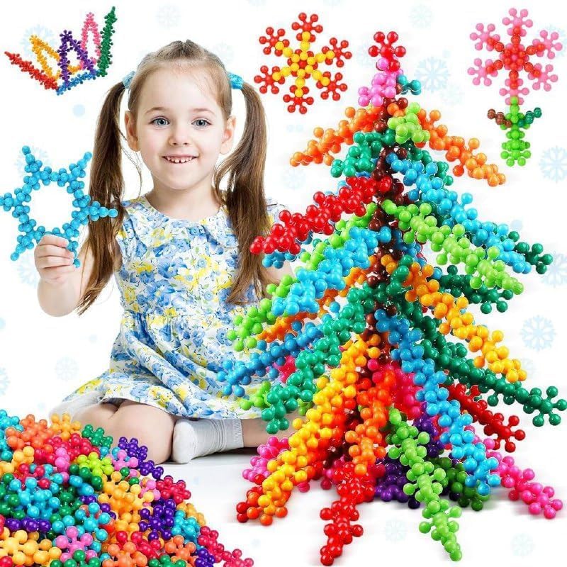Star Links Interlocking Blocks | Educational Construction Blocks for Kids | Creative Building Block Set with Safe Materials | Multicolored Star Building Toys (50+pcs)