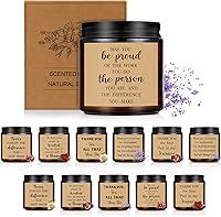 Vista 1 de Yexiya 12 velas de agradecimiento de 3.5 onzas, tarro de regalo de agradecimiento a los empleados, juego de velas de cera de soja para mujeres