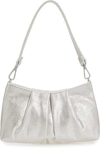 Bolso de mano CHARMING TAILOR para mujer Bolso de mano elegante y formal para mujer Bolso de mano plisado de PU para mujer Bolso de mano para