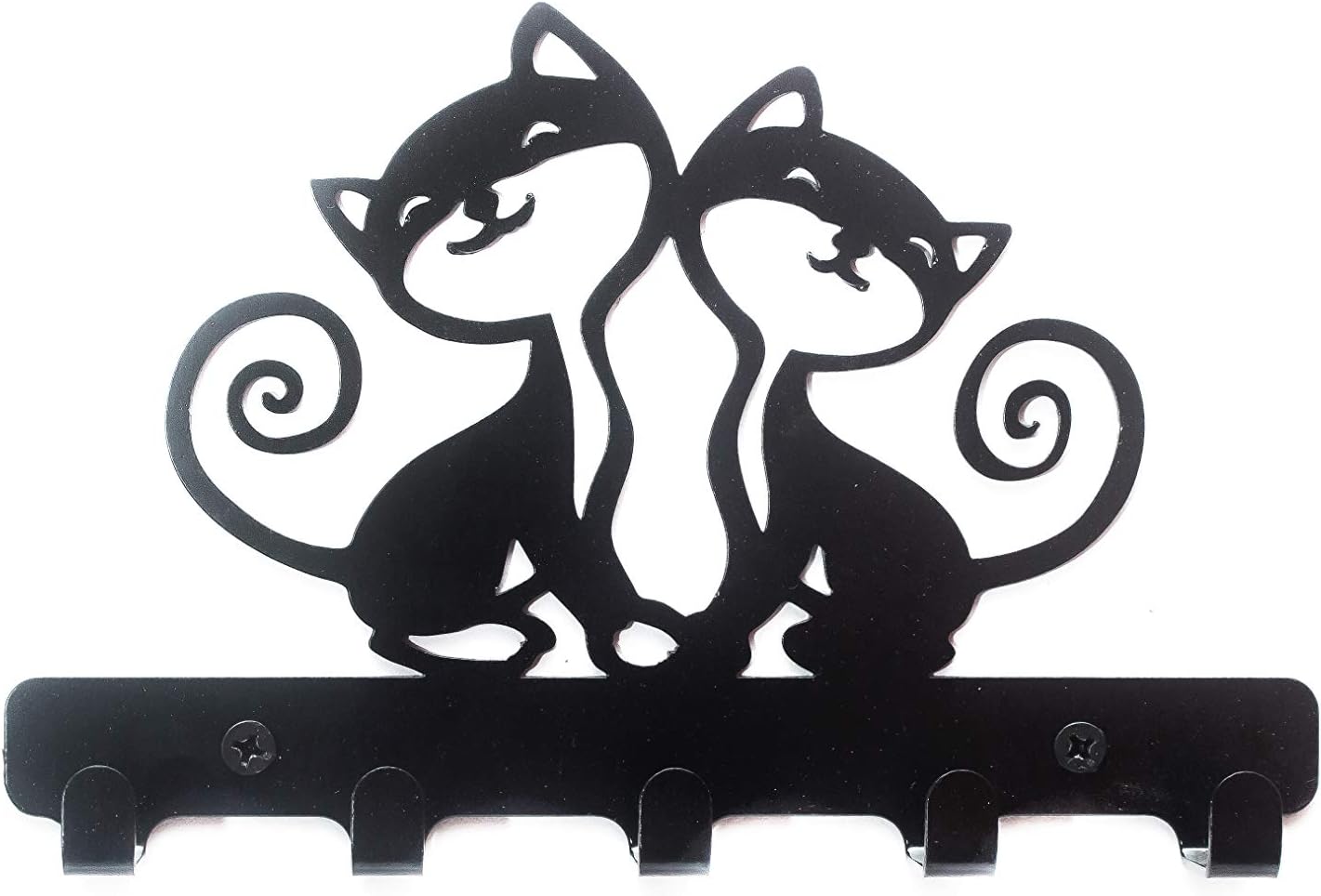 Spillbox Metal Wall Multipurpose Holder Organizer Hanger Racks for Key Holder, Bathroom Towel Hook, and Kitchen Utensil Hook- (Cat)