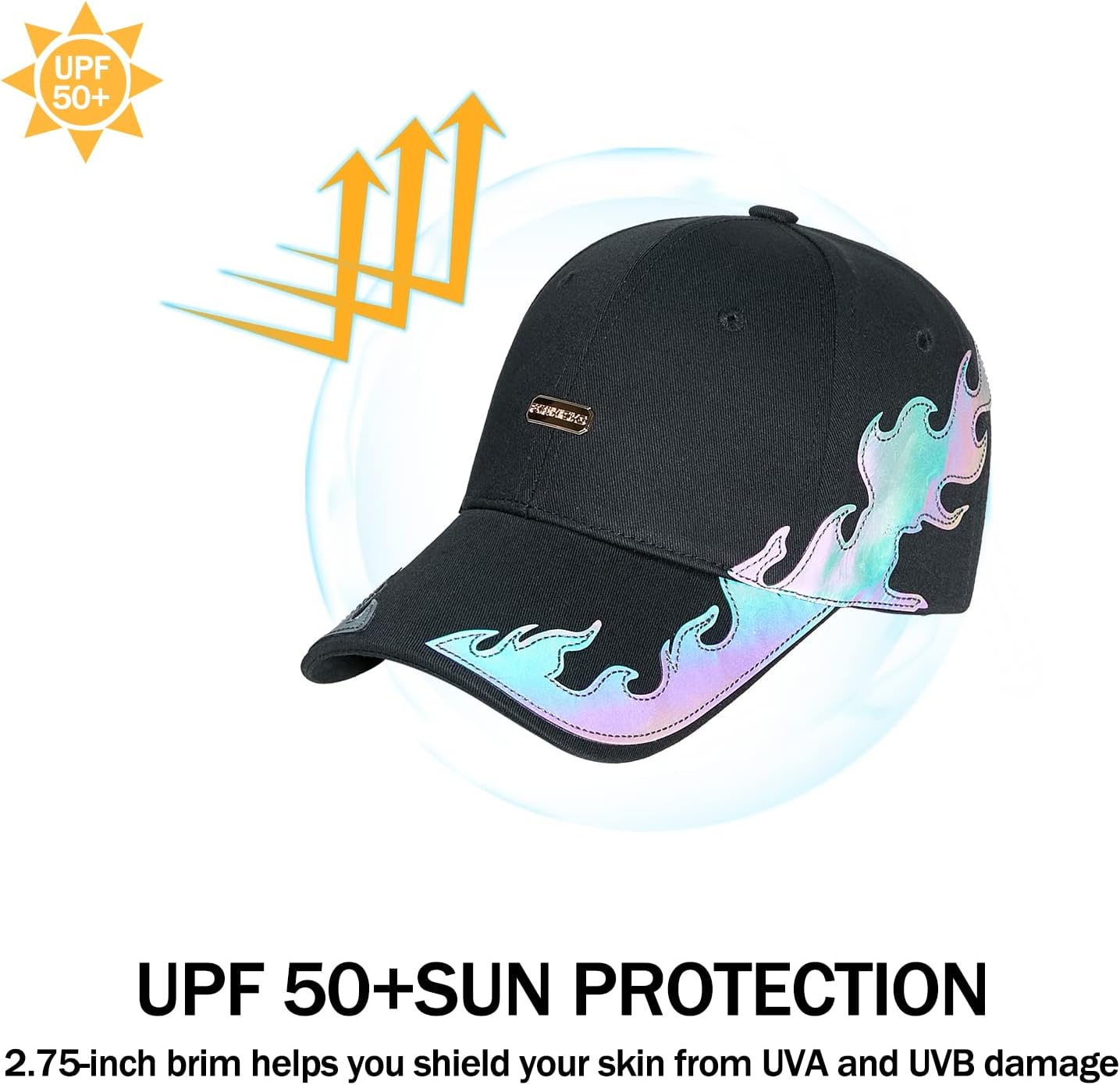 Trendy Unisex Graffiti Baseball Cap, Adjustable Cotton Baseball Cap for Men & Women, Athletic Streetwear Hat (US, Alpha, One Size, FK22-Black) - Image 3