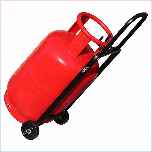 Familia- Heavy Duty LPG Gas Cylinder Trolley with Wheels & Hooks – Easy Grip for Effortless Pickup Carry and Transfer – Robust and Durable…