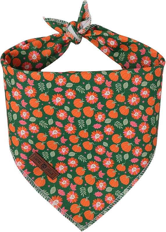 Bandana para Cães em Algodão Lavável com Estampa de Halloween Lionet Paws – Tamanho S ou L