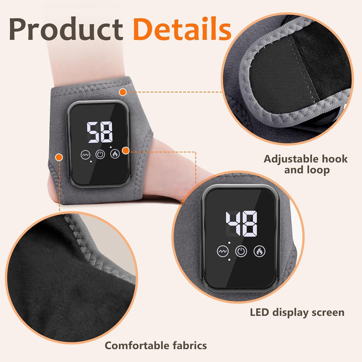 Foot Massager for Neuropathy, 2 Pcs Foot Renew Triple Method Massager with 3-Speed & 3-Temperature, Cordless & Portable Massager for feet and Ankle Comfort & Pain Relief for Home/Office/Travel