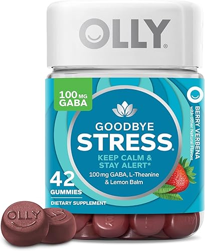 OLLY Goodbye Stress Gummy GABA L-teanina bálsamo de limón suplemento para aliviar el estrés bayas suministro de 42 días - 42 unidades