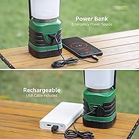 Vista 4 de Lighting EVER Linterna LED de Camping de 1000LM Recargable, Banco de Energía de 4400mAh, Esencial de Camping con 4 Modos de Luz, Linterna Lámpara