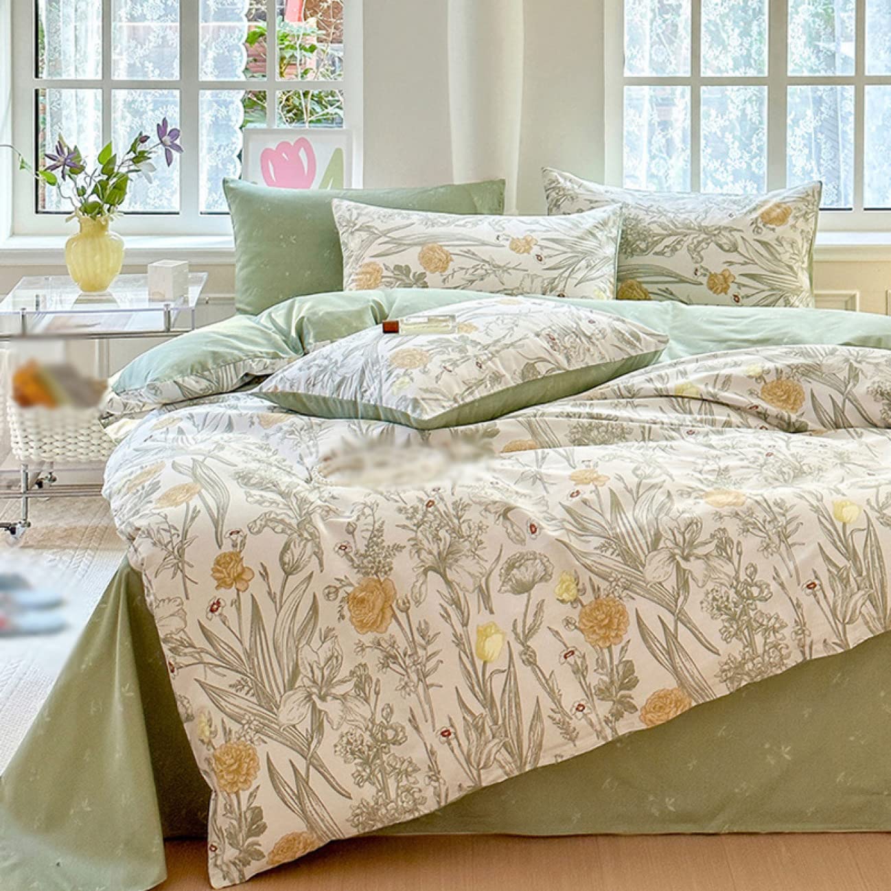 Amazon｜掛け布団カバー 綿100% 3点セット 150*200a*3 花柄 掛けカバー