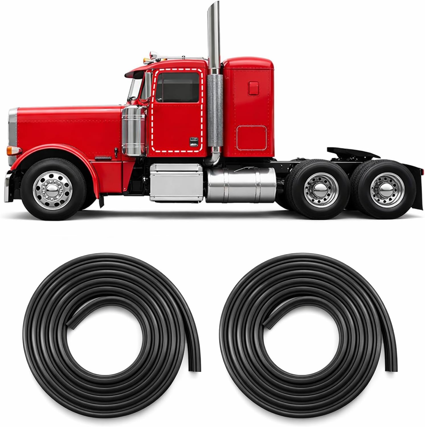 Front Door Weather Stripping for 1986-2007 Peterbilt 377 359 379 330 360 370 380, Driver & Passenger Side Replacement, 2 Pack