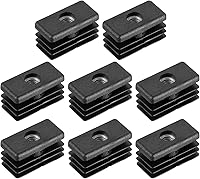 Vista 1 de uxcell 8 piezas de insertos para tubos rectangulares con rosca M6, para tubo rectangular de diámetro exterior de 1.18 x 0.59 pulgadas, enchufe
