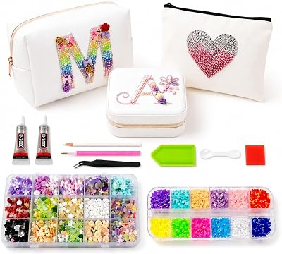 Makeup Bag,Jewelry Case,Small Pouch for Women DIY Rhinestone Kit for Her