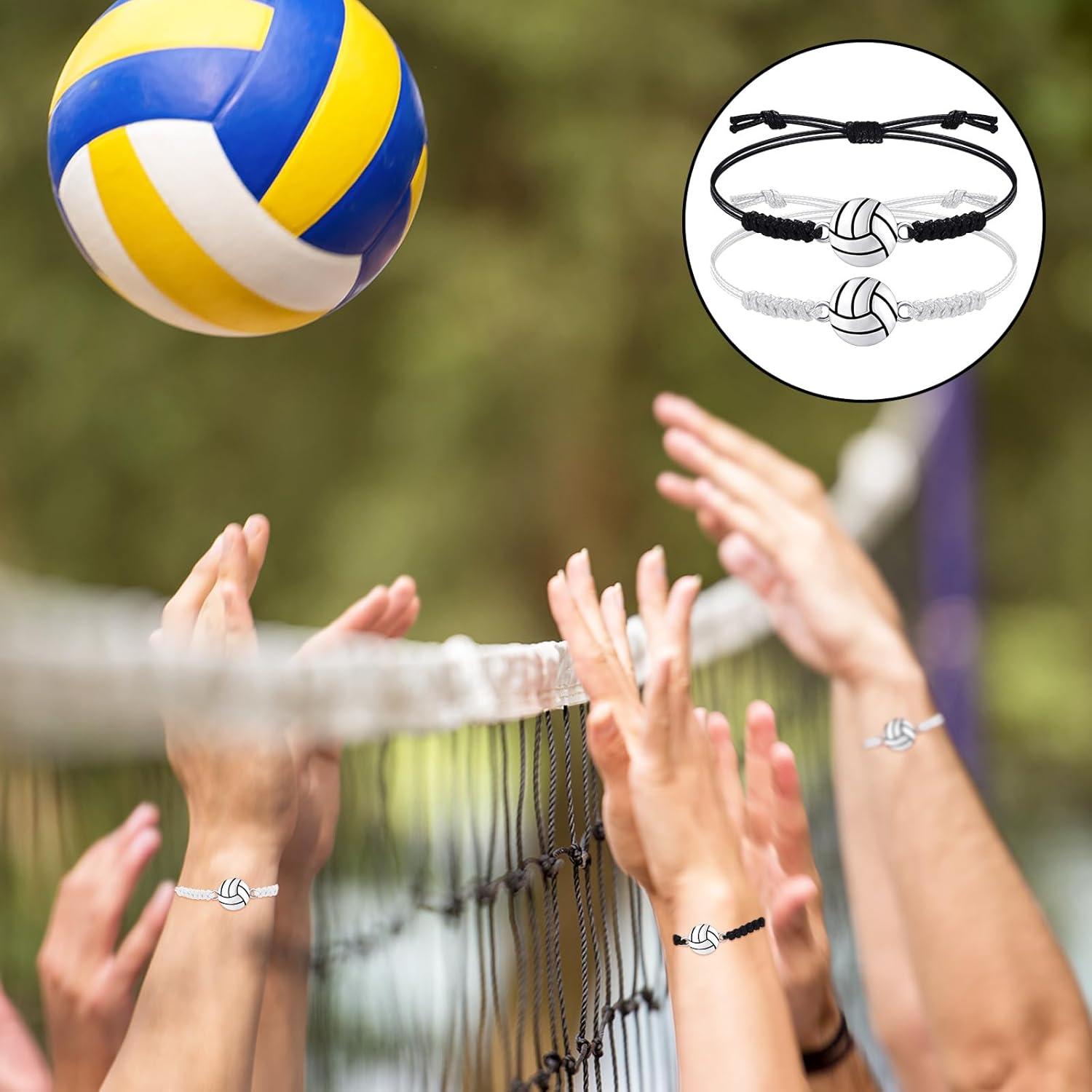 Jadive 20 Pieces Volleyball Charm Bracelets Bulk Volleyball Team Gifts Adjustable Christmas Sport Jewelry for Women Men Coach Decorations - Image 4