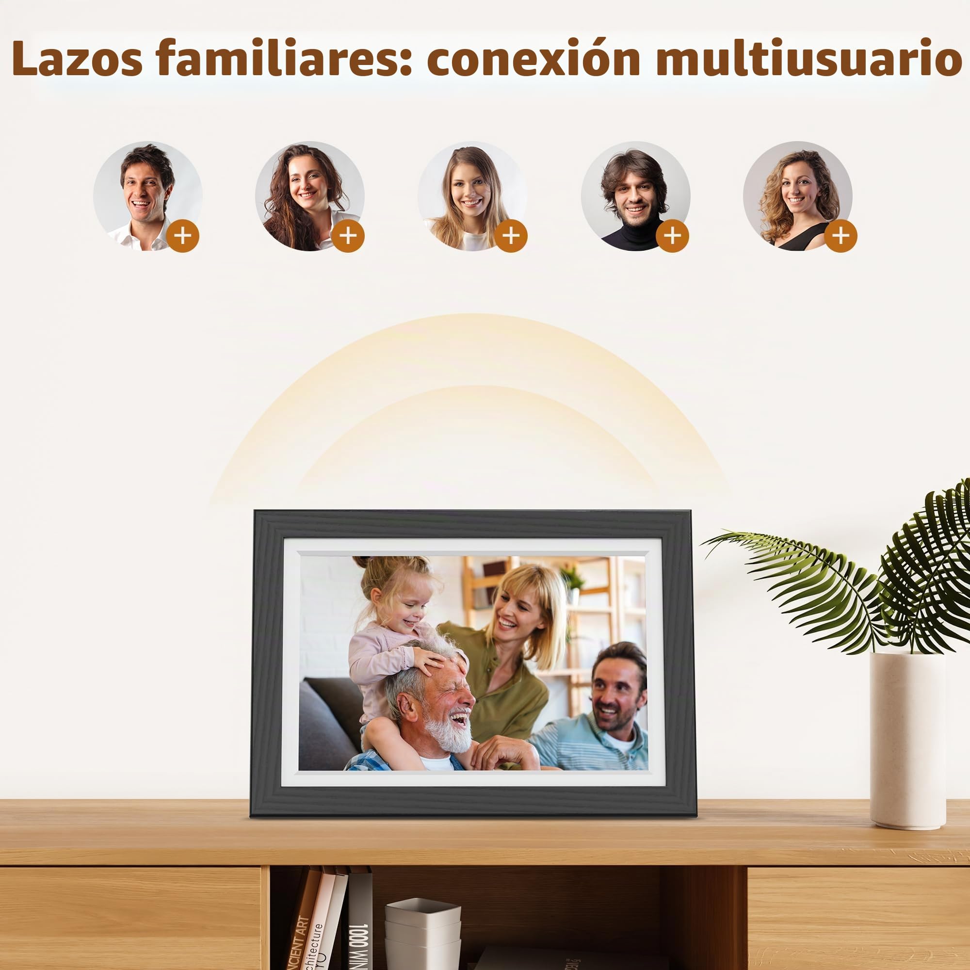 Dragon Touch Marco de Fotos Digital, Marco de Fotos Electrónico WiFi de 10,1 Pulgadas con 32 GB de Memoria, Pantalla táctil IPS HD, rotación automática, Intercambio instantáneo de Fotos/vídeos Negro