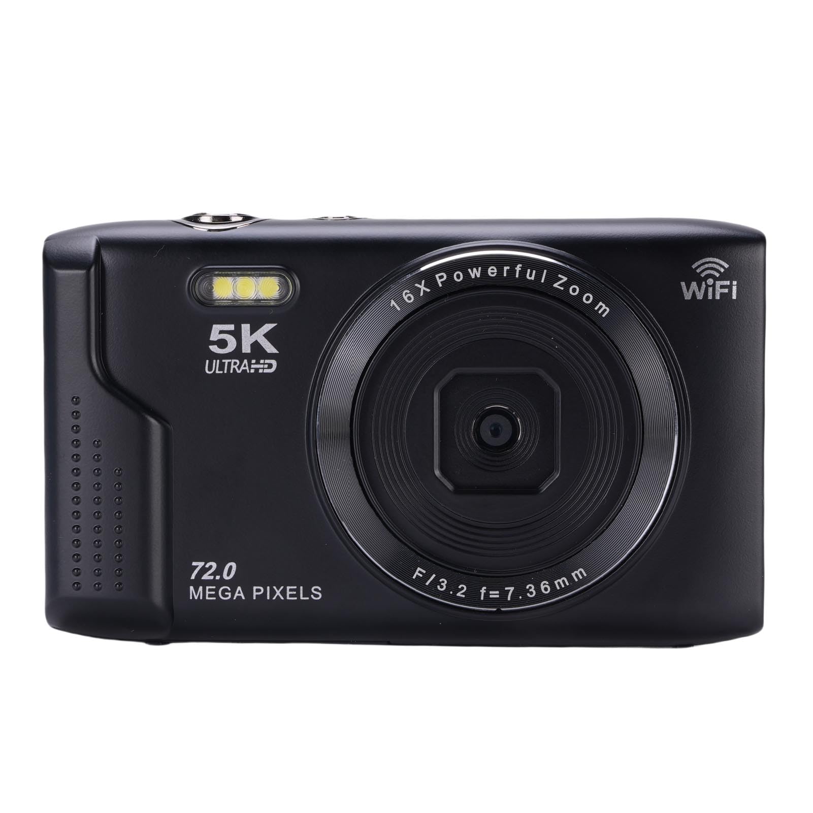 Amazon | 写真撮影用5K HDデジタルカメラ、72MP UHD 16倍光学