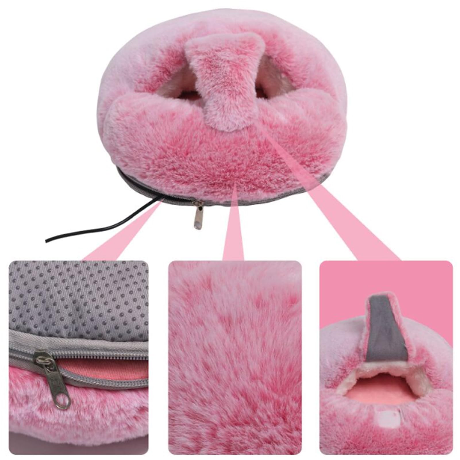 Scaldapiedi Peluche Elettrico, Pantofole Riscaldanti USB 5 Timer 5 Livelli Temperatura Lavabile Morbido Termoforo Piedi Scarpe E Stivali Riscaldati per Natale, Uomo, Donna, Casa