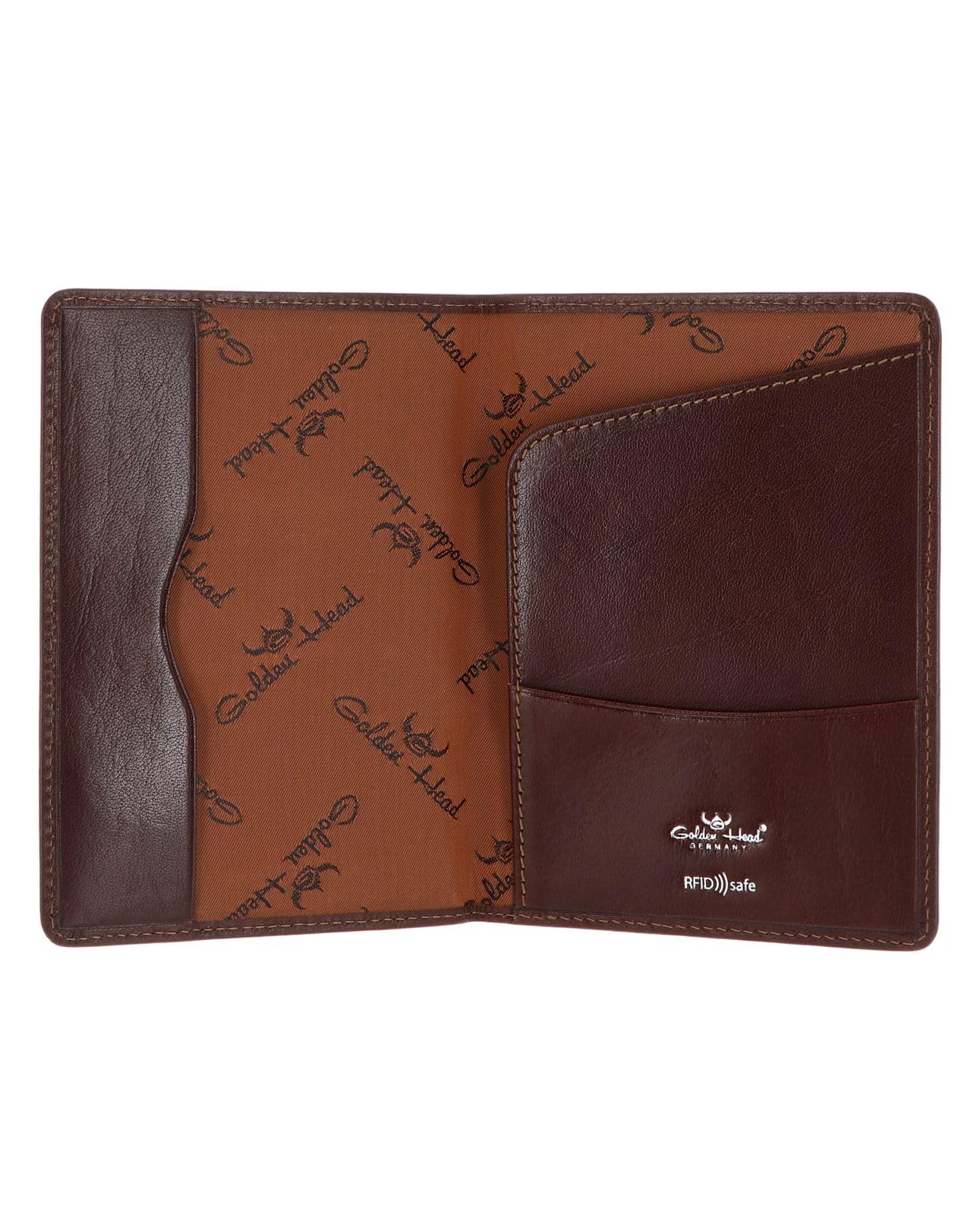Golden Head Leder Ausweisetui Colorado RFID Protect Reisepassetui 4455 Tabacco braun