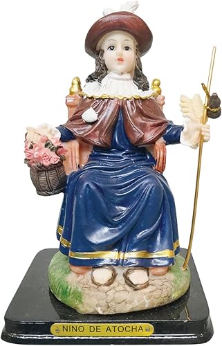 Estatua de niño religioso de Nino De Atocha de 8 pulgadas, decoración de estatua de Santo Niño de Atocha, figura Nino San Estatua (8 pulgadas)