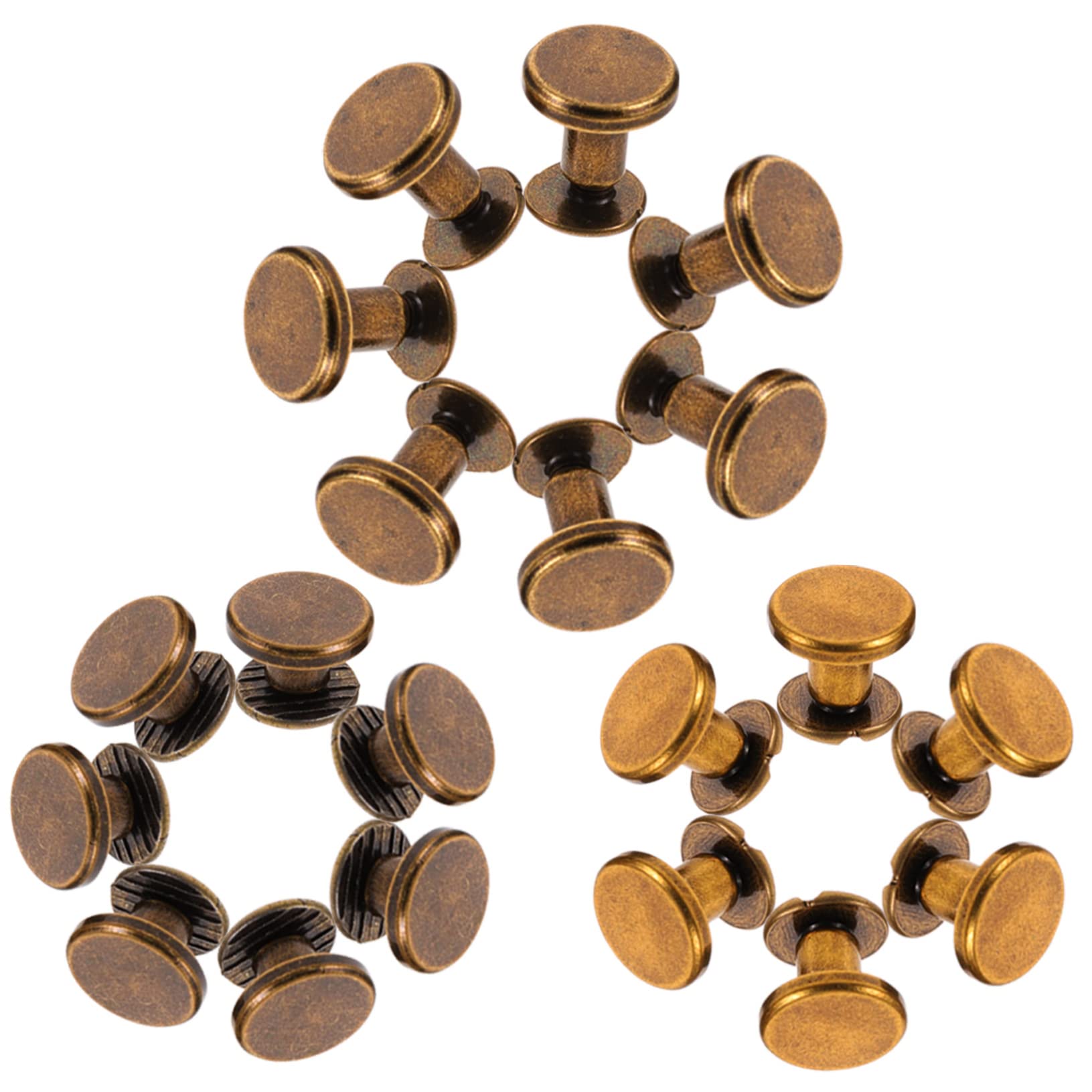 SEWACC 30 Stück Kupfer Flachkopfnieten Umweltfreundliche Langlebige Metallbefestigungen für Notizbücher Gürtel und Bastelarbeiten Bronze 5mm 6,5mm 8mm Selbstgemacht Nagel Zubehör
