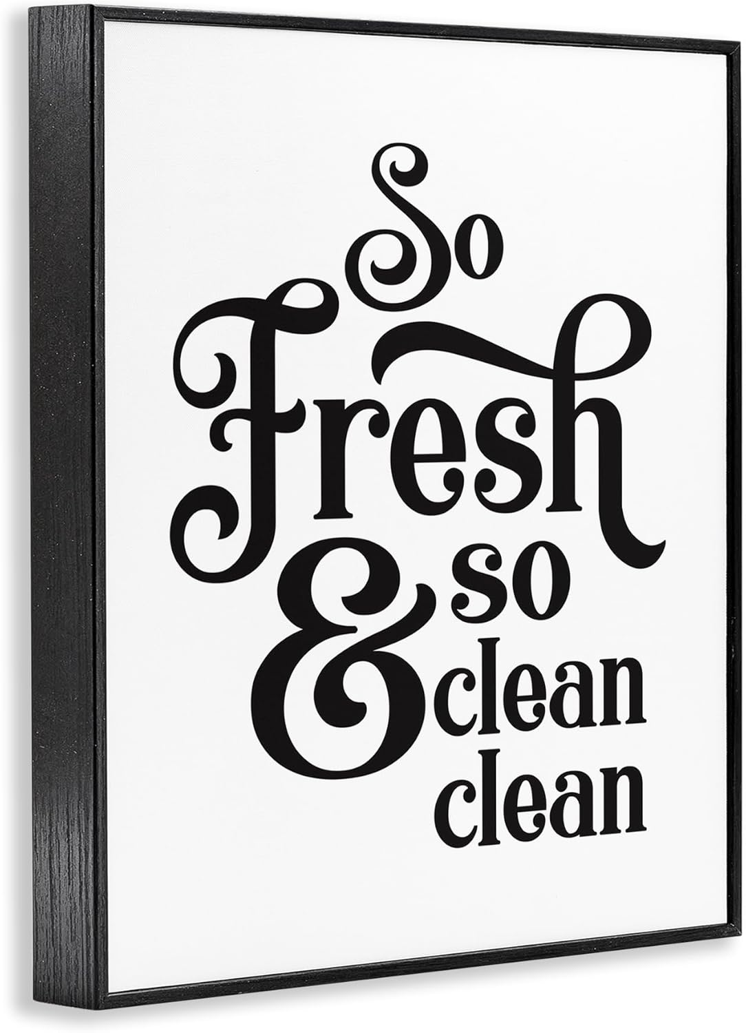 Stupell Industries 'So Fresh and Clean Phrase Laundry Room Humor', Framed Giclee Art, Black, 11 x 14 Inches, Easy to Hang and Sturdy, Made in USA, by Lettered and Lined