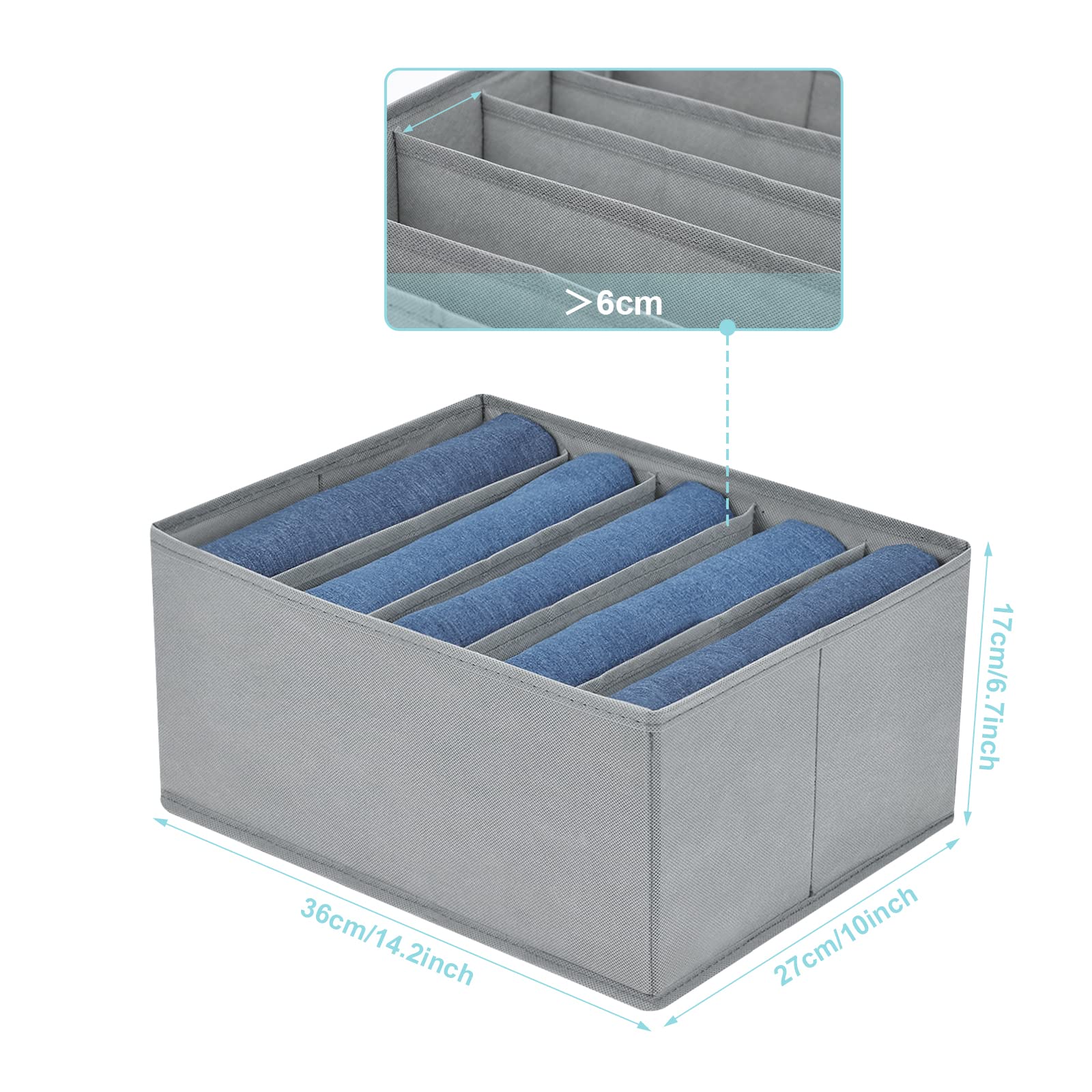 Organisateur De Vêtements Pliable à 7 Compartiments Et Paniers De Rangement Pour Sous-Vêtements Chaussettes Écharpes Leggings T-Shirts