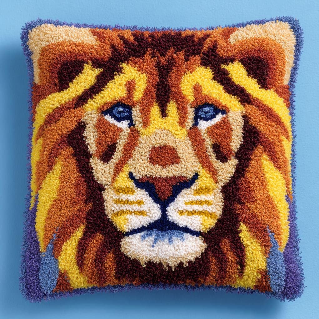 AxiangziK Latch Hook Cushion Kits for Beginners,Lion