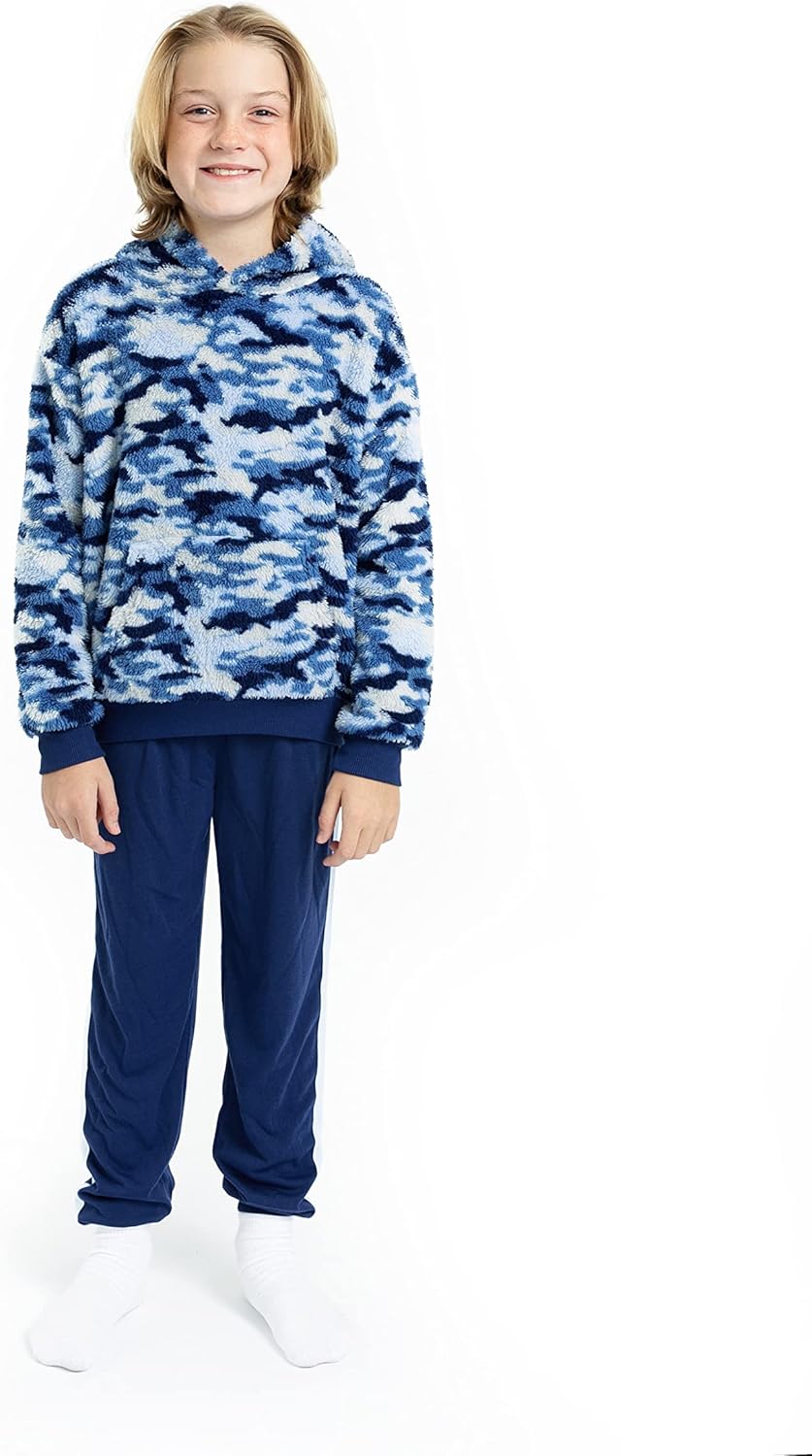 Sleep On It Boys Pajamas Set for Kids | Textured Fleece Sleepwear Sets for Boys Tops and Pajama Pant Sets - Image 5