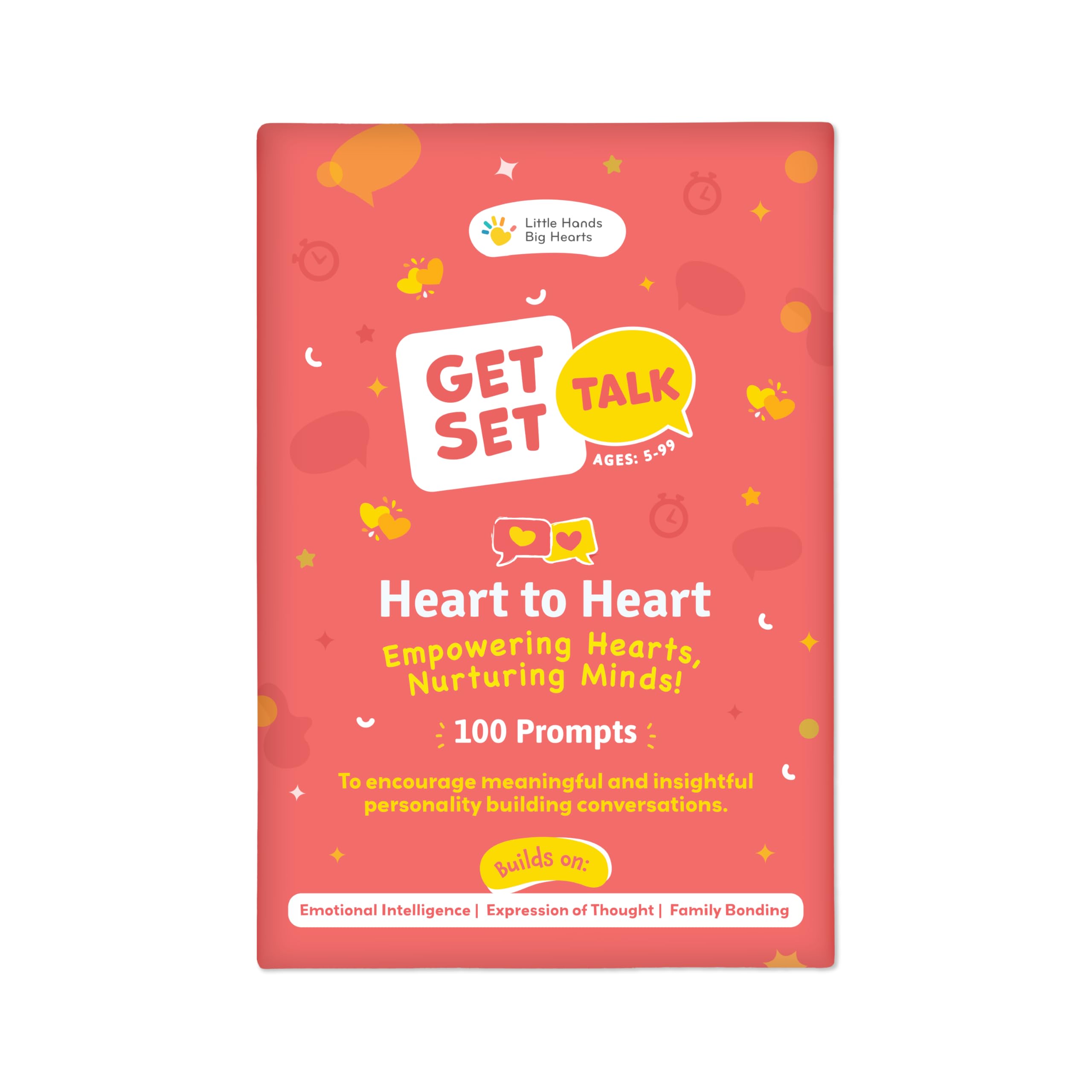 Little Hands Big Hearts - Heart to Heart Conversation Starter Cards (Ages 5 & Above) | Flash Cards for Kids, Family Bonding & Emotional Intelligence | Brain Games for Kids 9-12