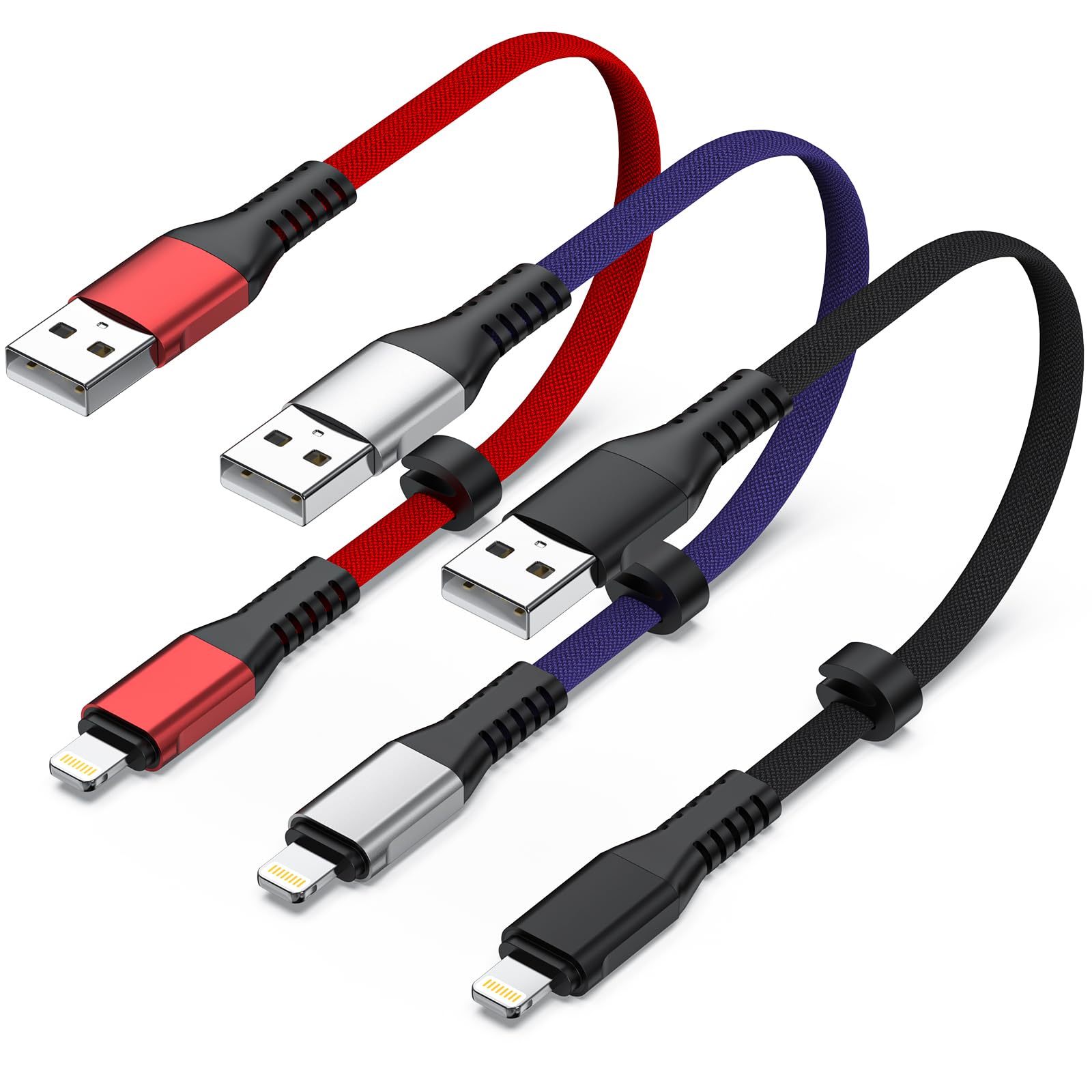 Cable USB A a Lightning rápido de 1 pie para transferencia de datos estable en iPhone 8