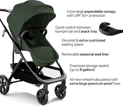 Miniatura 8 de Mompush Wiz Pro - Cochecito de bebé 4 en 1 con modo moisés, cochecito de tamaño completo todo terreno premium desde recién nacido hasta niño