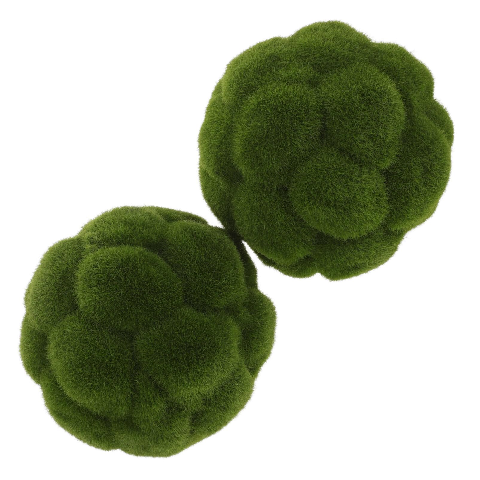 Cabilock 2Pcs Imitation Moss Rocks Simulated Green Moss Balls Decorative Garden Topiary Tree Moss Covered Topiary Ball Wedding Party Decoration Accessory 12CM